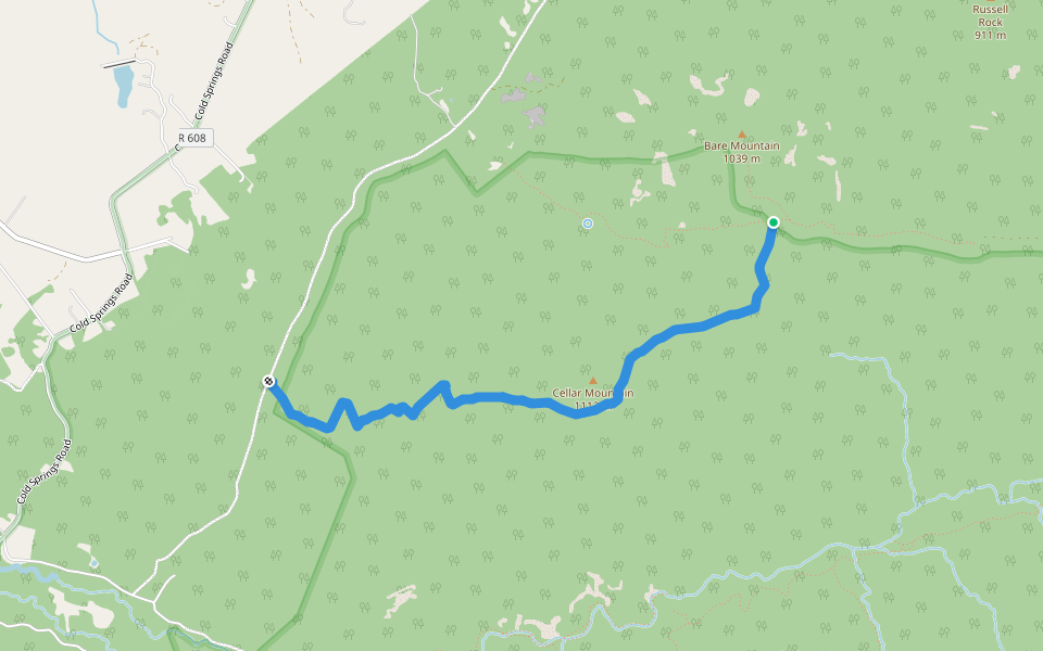 Cellar Mountain Trail walking route map in Raphine