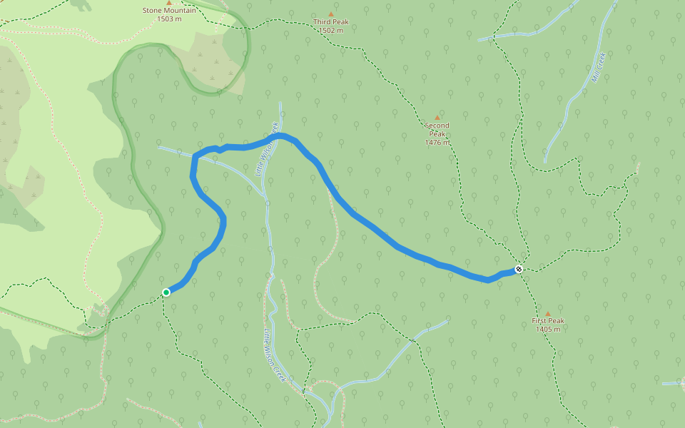 Bearpen Trail walking route map in MOUTH WILSON