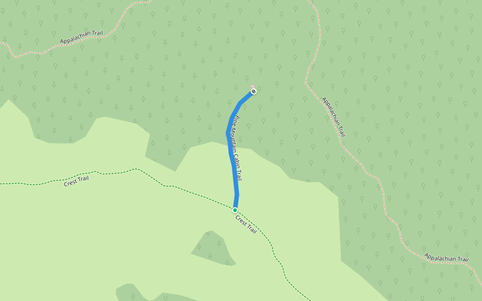 Pine Mountain Cabin Trail walking route map in MOUTH WILSON