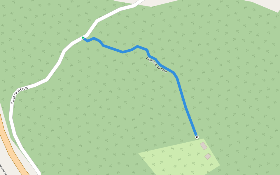 Impasse du Sout walking route map in Saint-Cernin-de-l'Herm