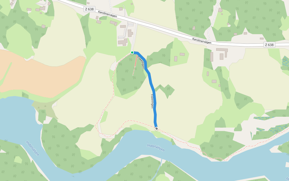 Fiskestigen walking route map in Duvedsbyn
