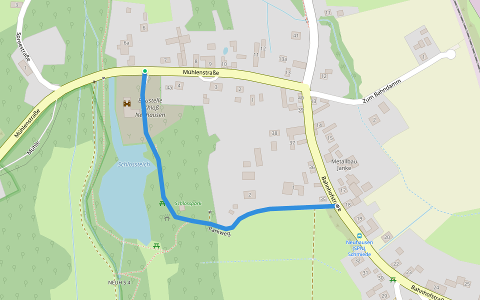 Parkweg walking route map in Neuhausen/Spree