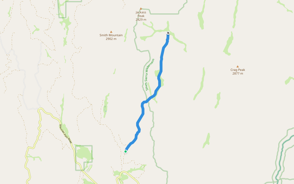 Hooker Meadow Trail walking route map in Inyokern