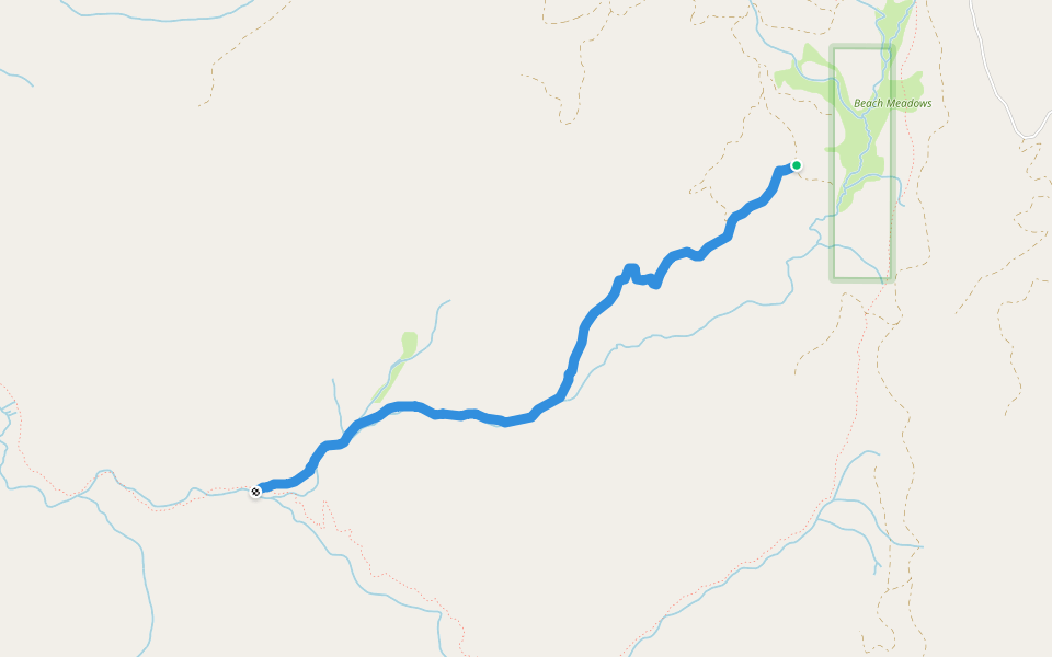 Bonita Flat Trail walking route map in Inyokern
