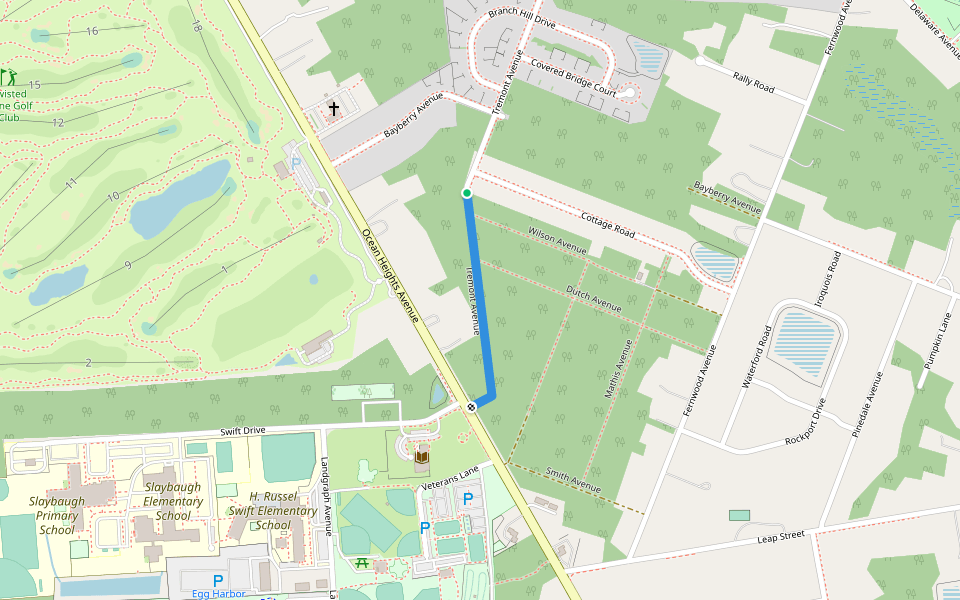 Tremont Avenue walking route map in Egg Harbor Township