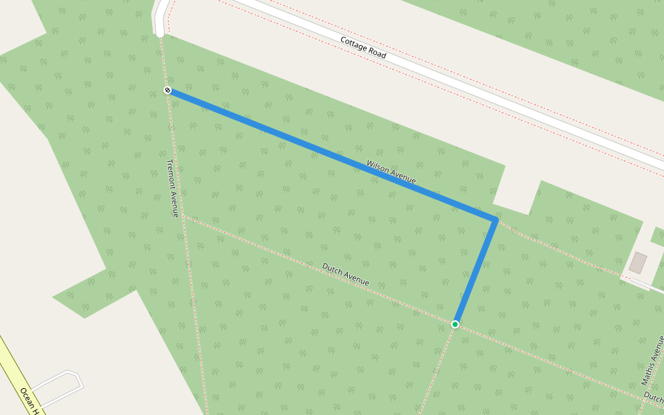 Wilson Avenue walking route map in Egg Harbor Township