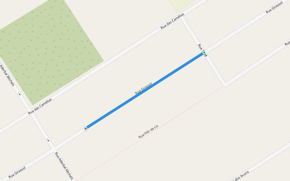 Rua Girassol walking route map in Cáceres