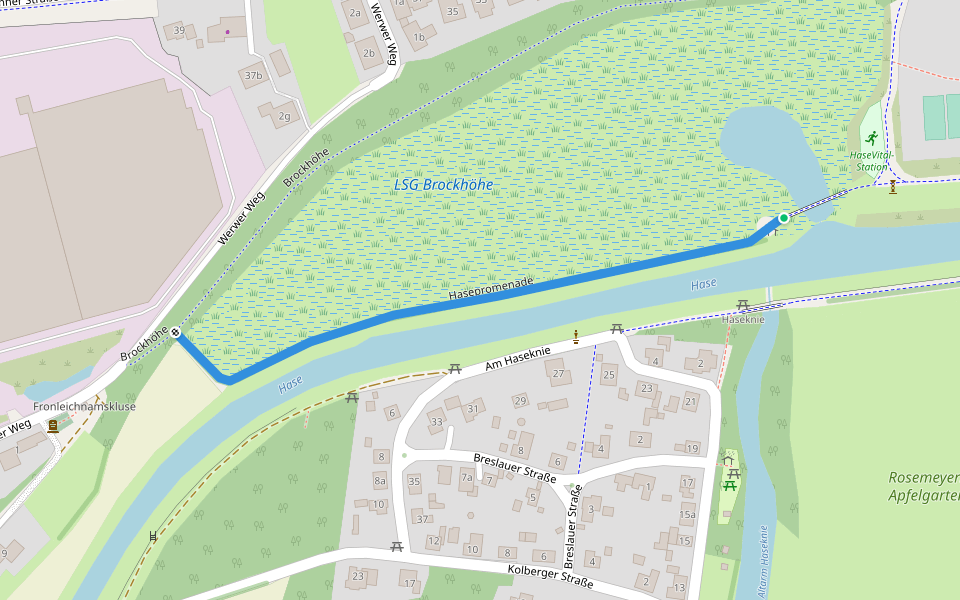 Hasepromenade walking route map in Löningen