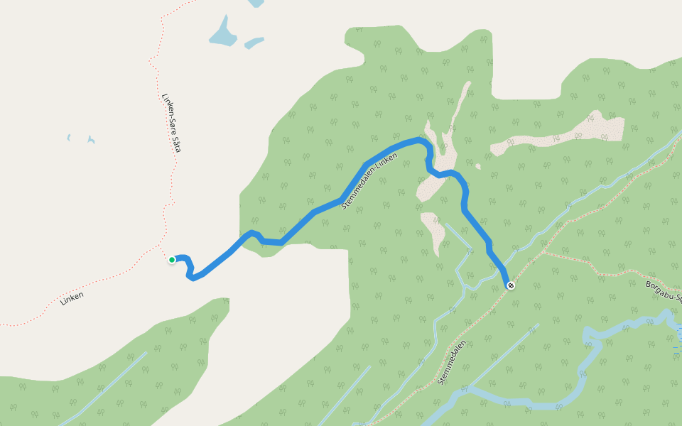 Stemmedalen-Linken walking route map in Osøyro