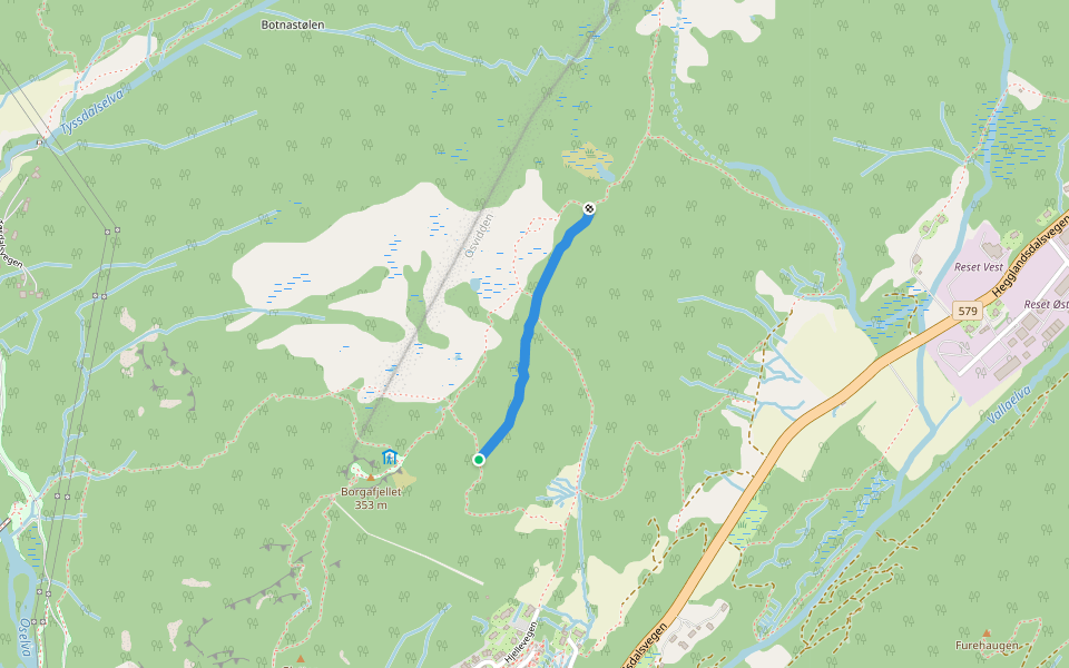 Haggardslia-Borgabu walking route map in Osøyro