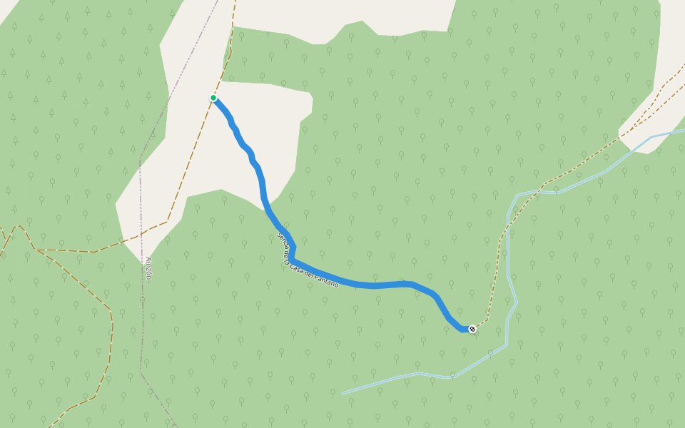 Senda de la Casa del Pantano walking route map in Tabuenca