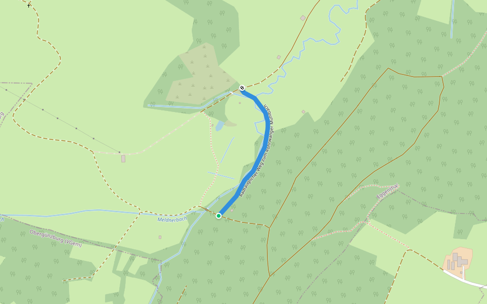 Radtauglicher Weg zum Röhrwanger Mühlbach walking route map in Eggenthal