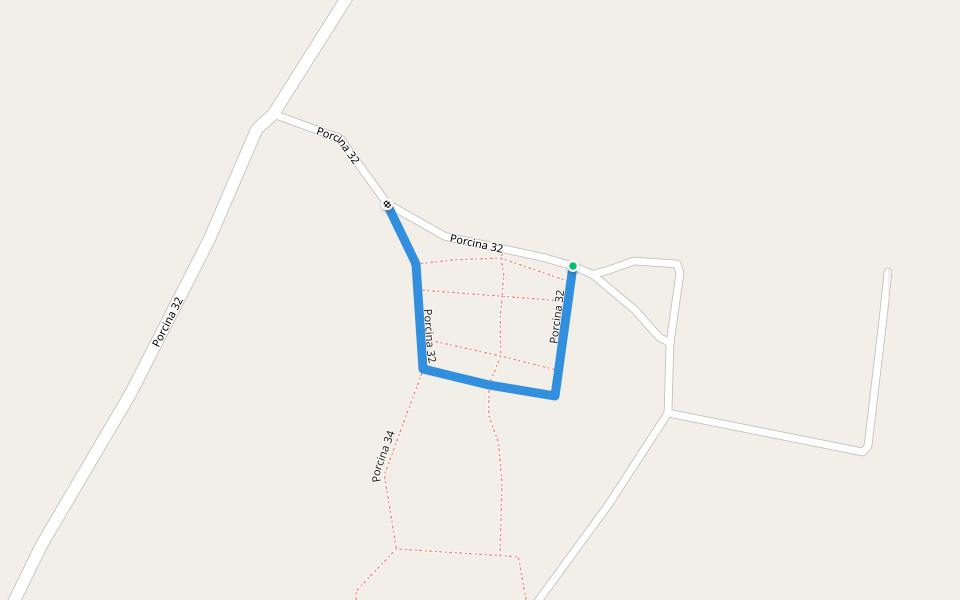 Porcina 32 walking route map in La Trojita