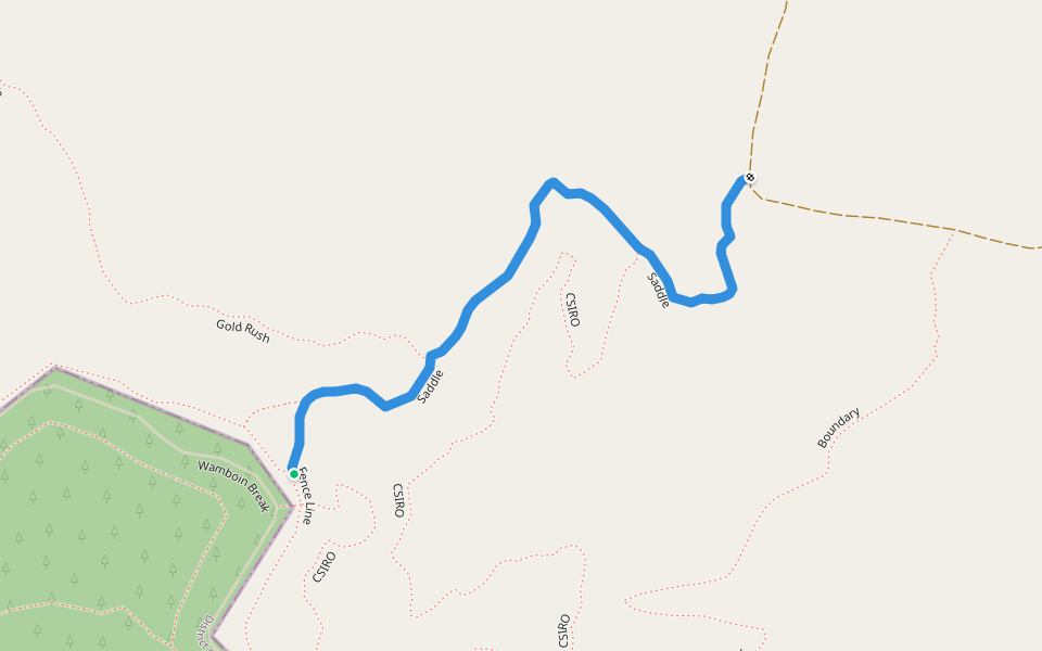 Saddle walking route map in Wamboin