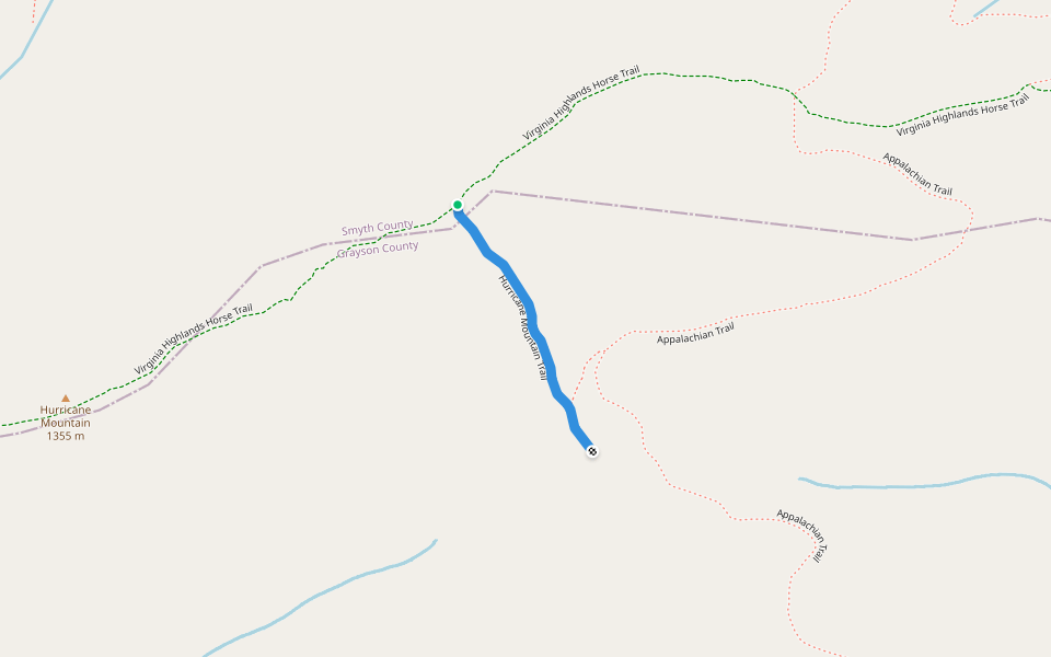 Hurricane Mountain Trail walking route map in Marion