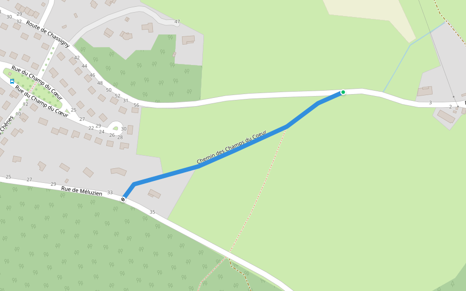 Chemin des Champs du Coeur walking route map in Avallon