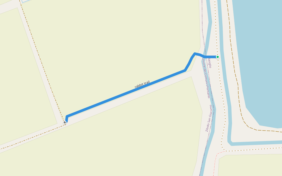 rabbit trail walking route map in Basiglio