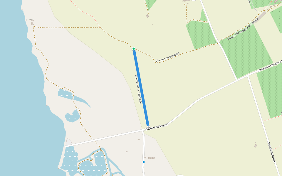 Chemin de la Dérabade walking route map in Berre-l'Étang