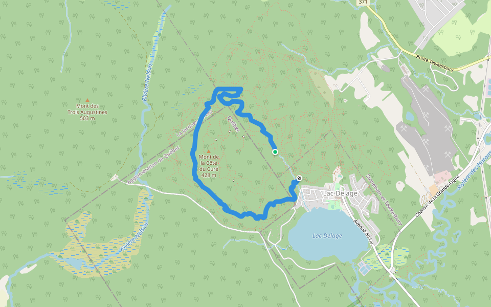 Pas-Roi walking route map in Lac-Delage