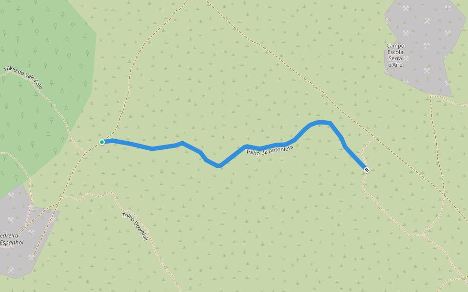 Trilho da Antonieta walking route map in Pedrógão