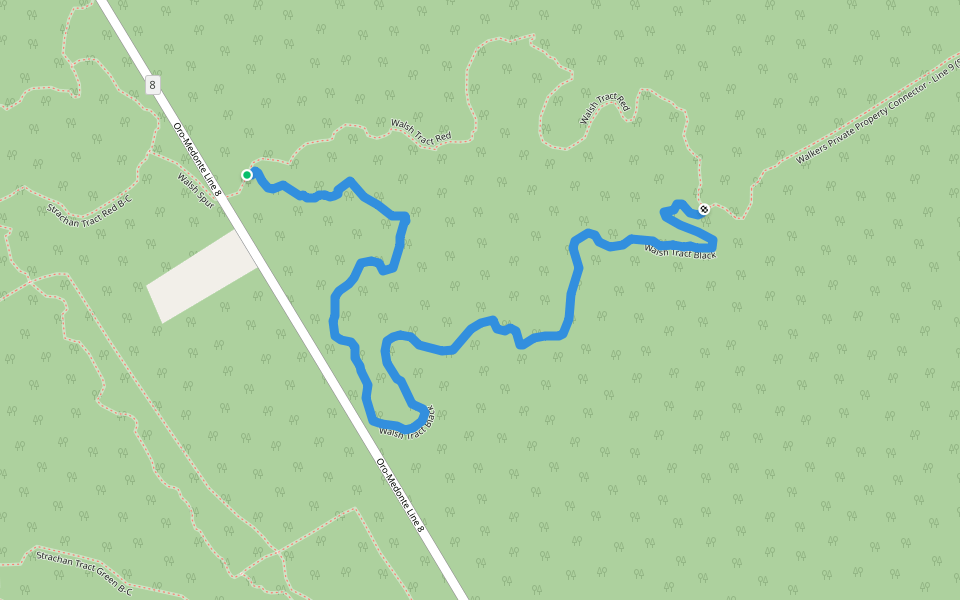 Walsh Tract Black walking route map in Oro Station