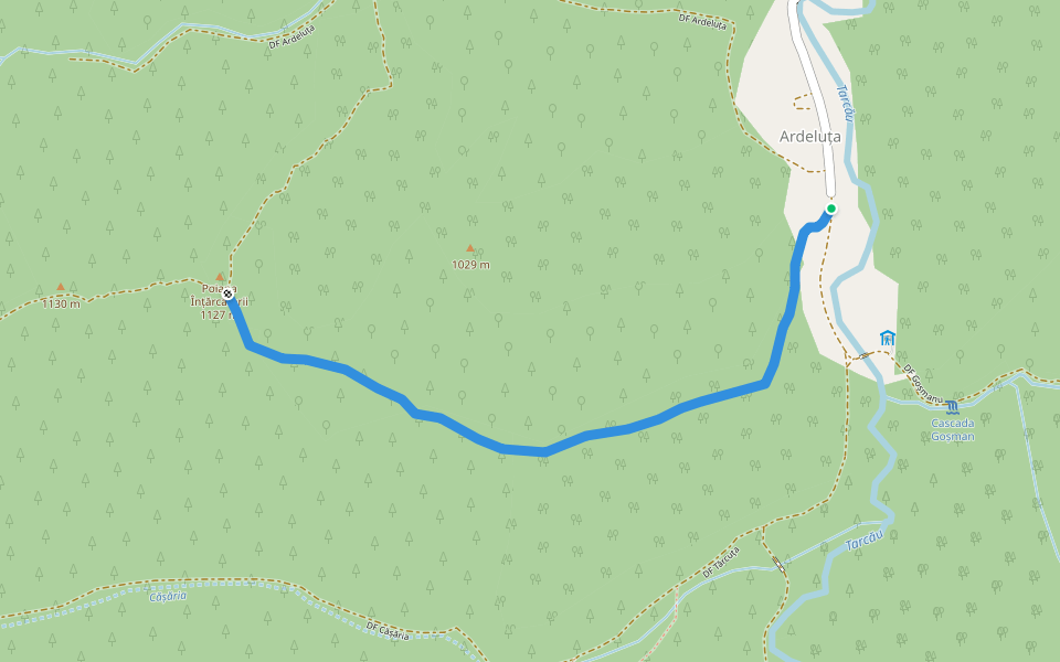 Banda I - ??? walking route map in Ardeluța