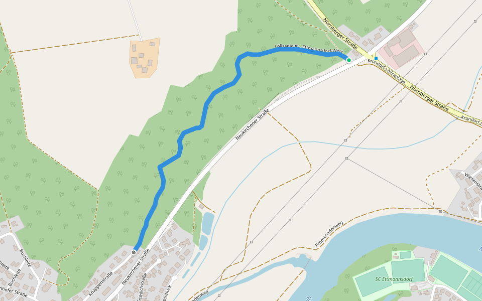Löllsanlage - Ettmannsdorf-West walking route map in Schwandorf