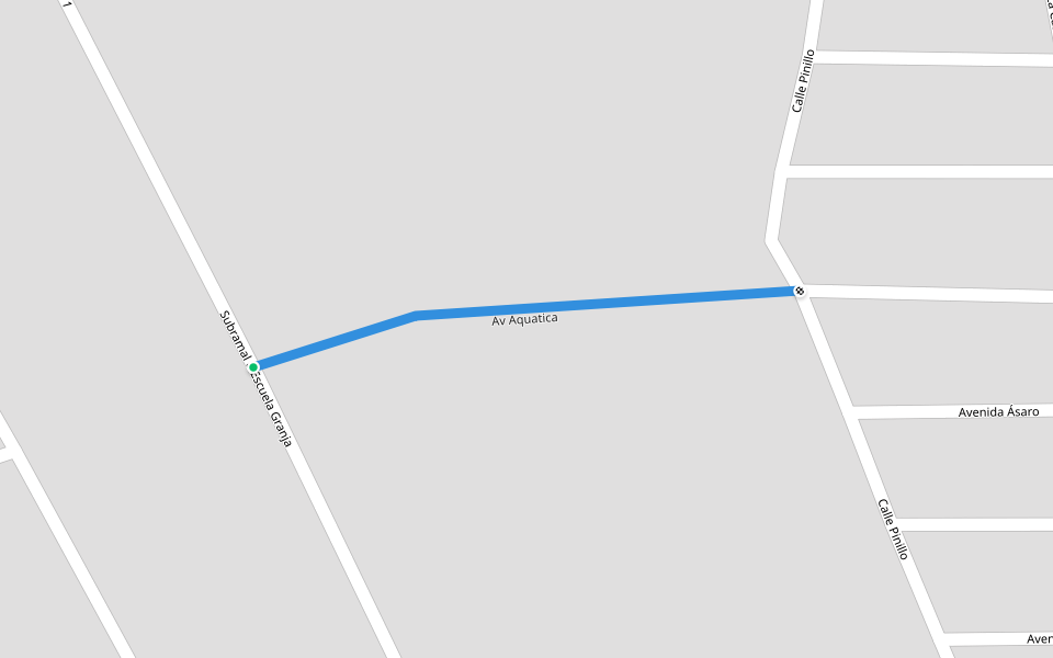 Av Aquatica walking route map in Mexicali