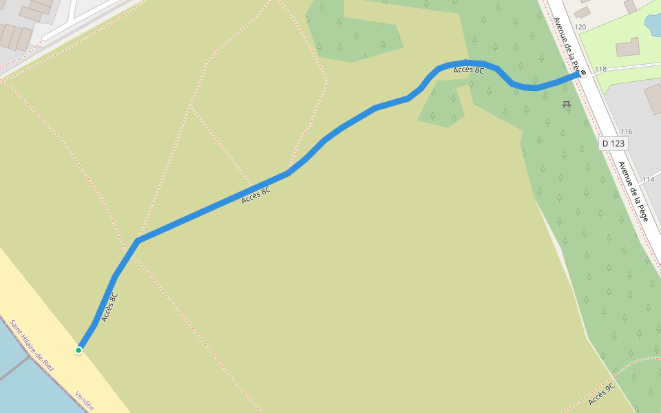 Accès 8C walking route map in Saint-Hilaire-de-Riez