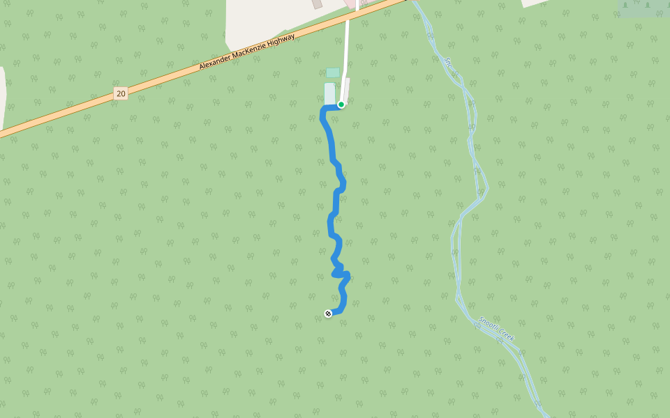 Bodhi tree lookout trail walking route map in Hagensborg