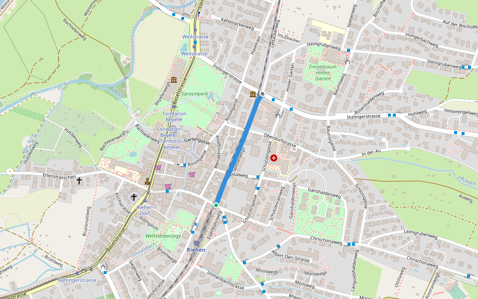 Spittlerwegli walking route map in Riehen