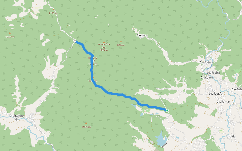 Waspy Way walking route map in Tambon Don Pao