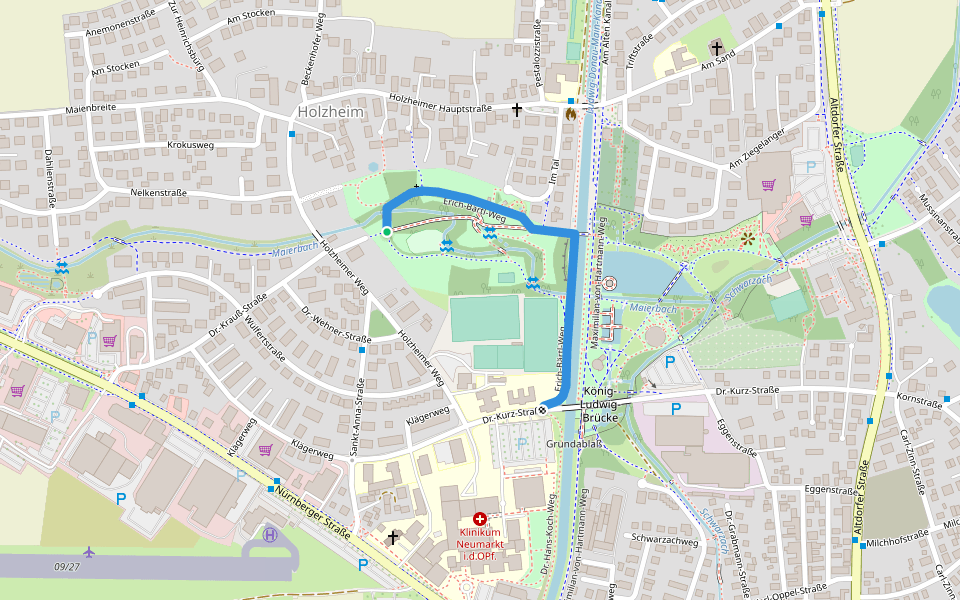 Erich-Bärtl-Weg walking route map in Neumarkt in der Oberpfalz