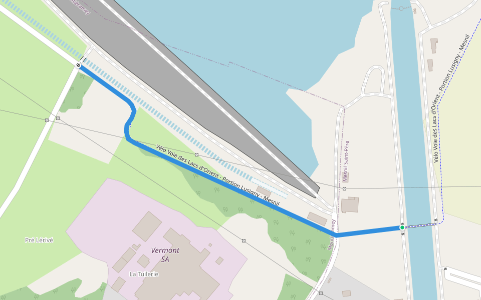 Vélo Voie des Lacs d'Orient - Portion Lusigny - Mesnil walking route map in Mesnil-Saint-Père