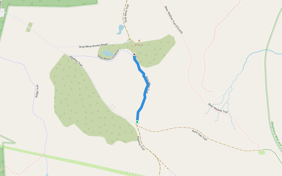 Strip Mine Trail walking route map in Polk