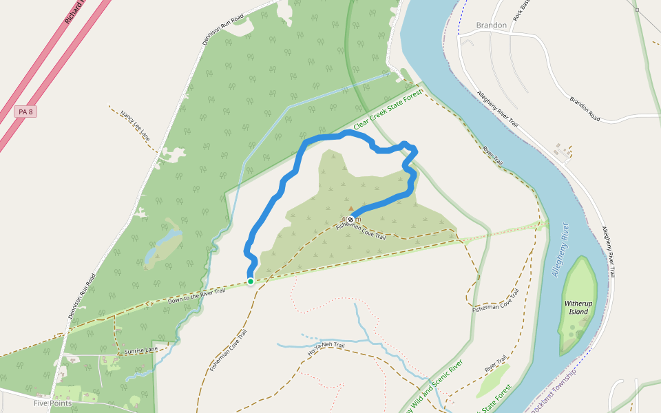Fisherman's Loop walking route map in Polk