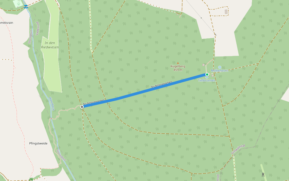 Teufelstreppchen walking route map in Schwalmtal