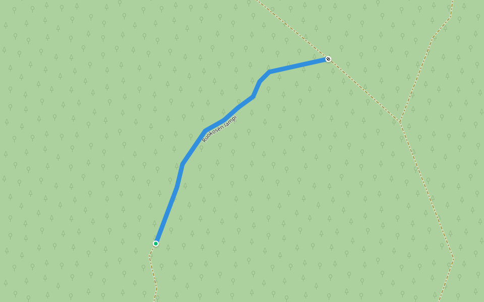 Ruokosen lampi walking route map in Ruokosenmäki