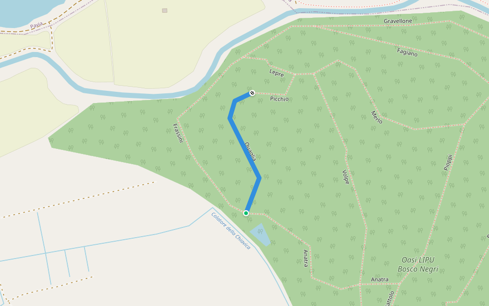 Quaglia walking route map in San Martino Siccomario