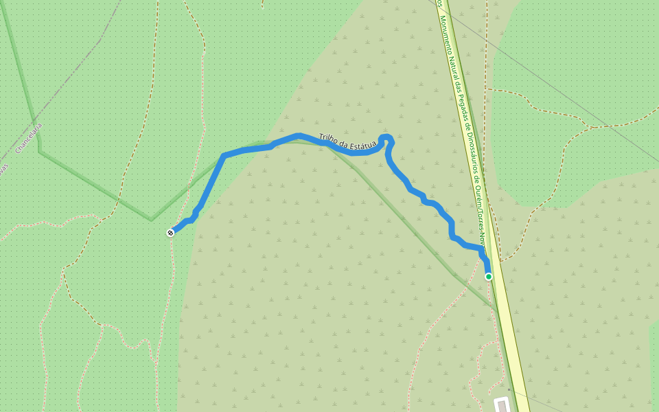 Trilho da Estátua walking route map in Ourém