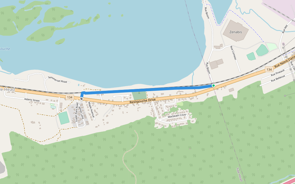 NB Trail walking route map in Atholville