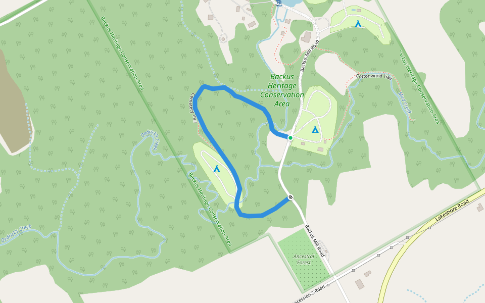 Cemetery Trail walking route map in Port Rowan