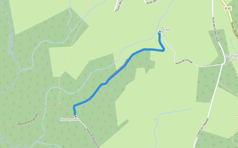 Chemin de la Tempestade walking route map in Rouairoux