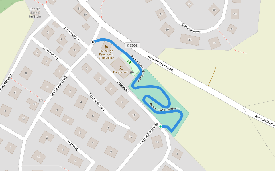 Pump Track Nattheim walking route map in Nattheim