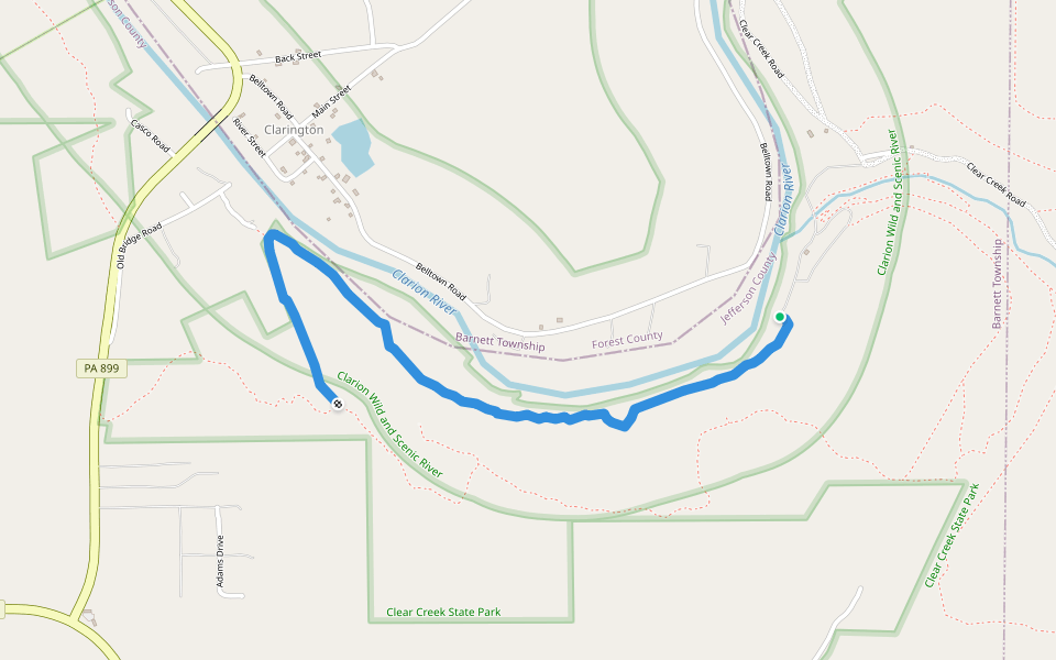 Tobecco Trail / Tadler Run Trail walking route map in Clarington