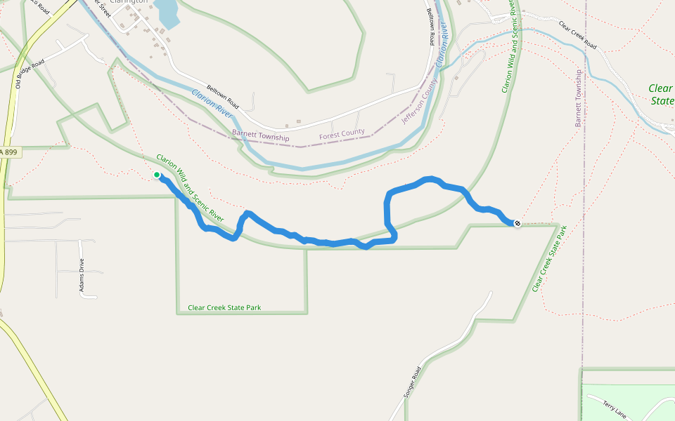 Tadler Run Trail walking route map in Sigel