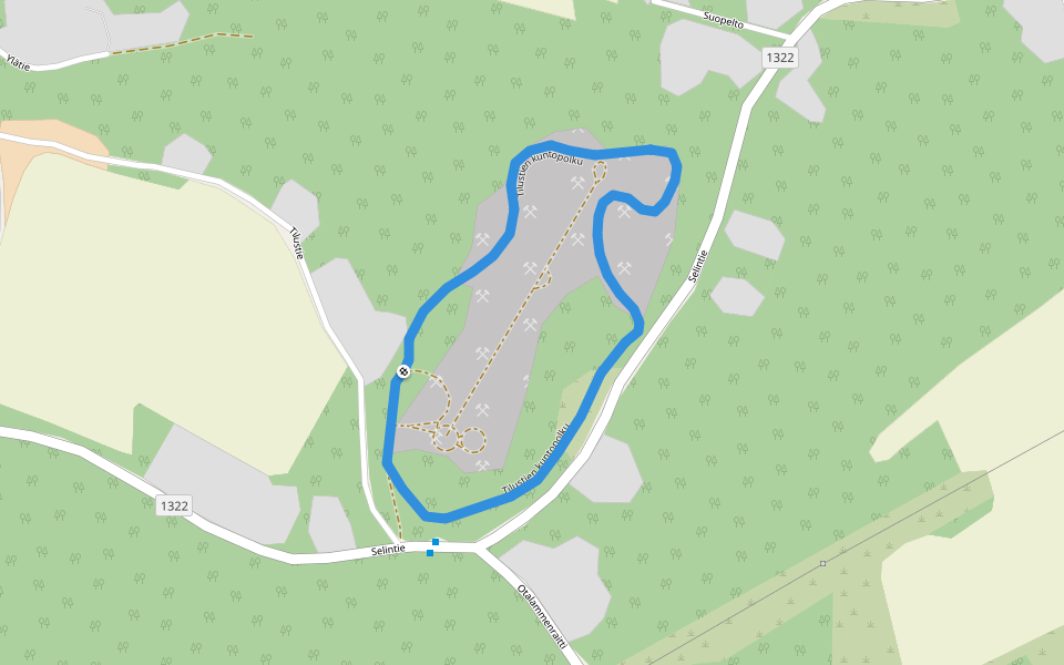 Tilustien kuntopolku walking route map in Etu-Siippoo