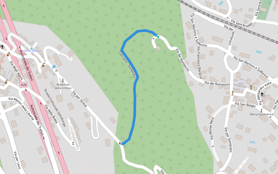 Carciano - Someraro walking route map in Stresa
