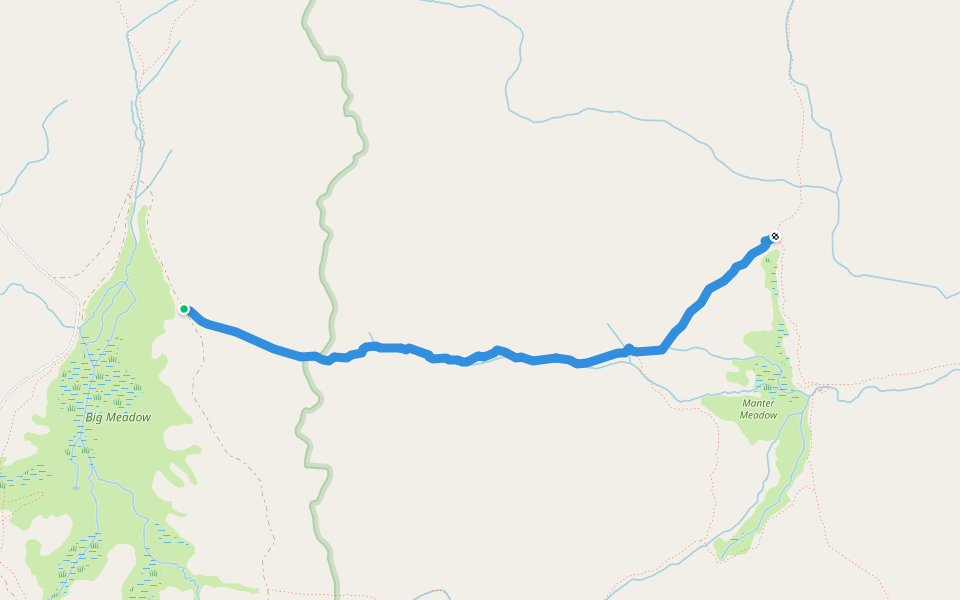 Deadwood Trail walking route map in Kernville