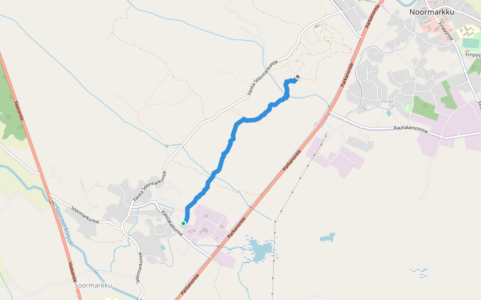 Kyliltä kylille hyvinvointipolku walking route map in Pori